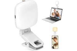 mmcrz Soft Selfie Light, Rechargeable LED Phone Light for iPhone, Camera, Laptop, Portable Makeup Light for TikTok, Zoom Calls and Videos Conference, Pocket Light Clip with 3 Lighting Modes