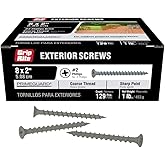 Grip-Rite Exterior Screws - Safe for Use in Treated Lumber - #2 Phillips Bugle Head - Coarse Thread Deck Screws - PrimeGuard Coating - 1lb Box - #9 x 2 - Gray - PTN2S1