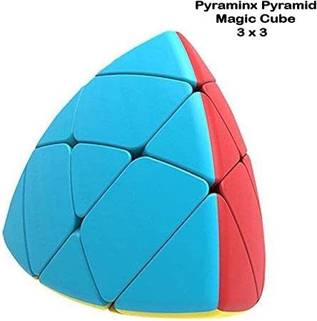 SAISAN Pyraminx Pyramid Triangle Speed Smooth Moving Cube Magic Rubic Brainstorming Puzzle Cubes 3 x 3 Size - Model Number 8975