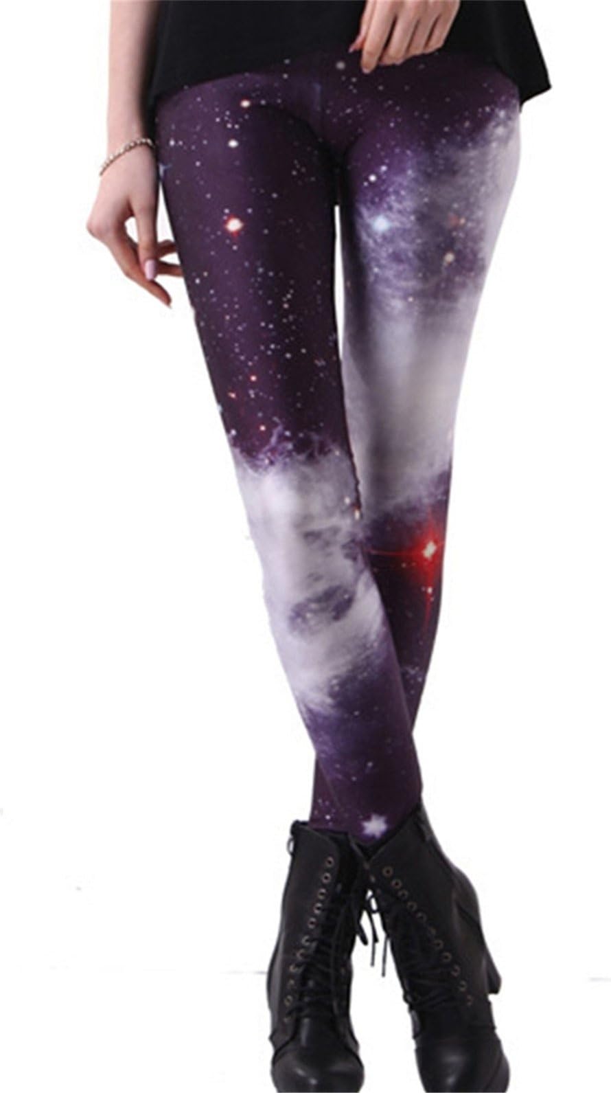 Hoyou Sexy Smooth Patterned Pants Slimming Tribal Galaxy Print Leggings For Women Girls Teen