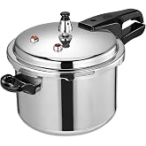 DOITOOL 4.2 Quart Aluminum Pressure Cooker Stovetop Fast Cooking Pot Pressure Canner Compatible for Induction Cookers and Gas Stoves, Silver (4L)