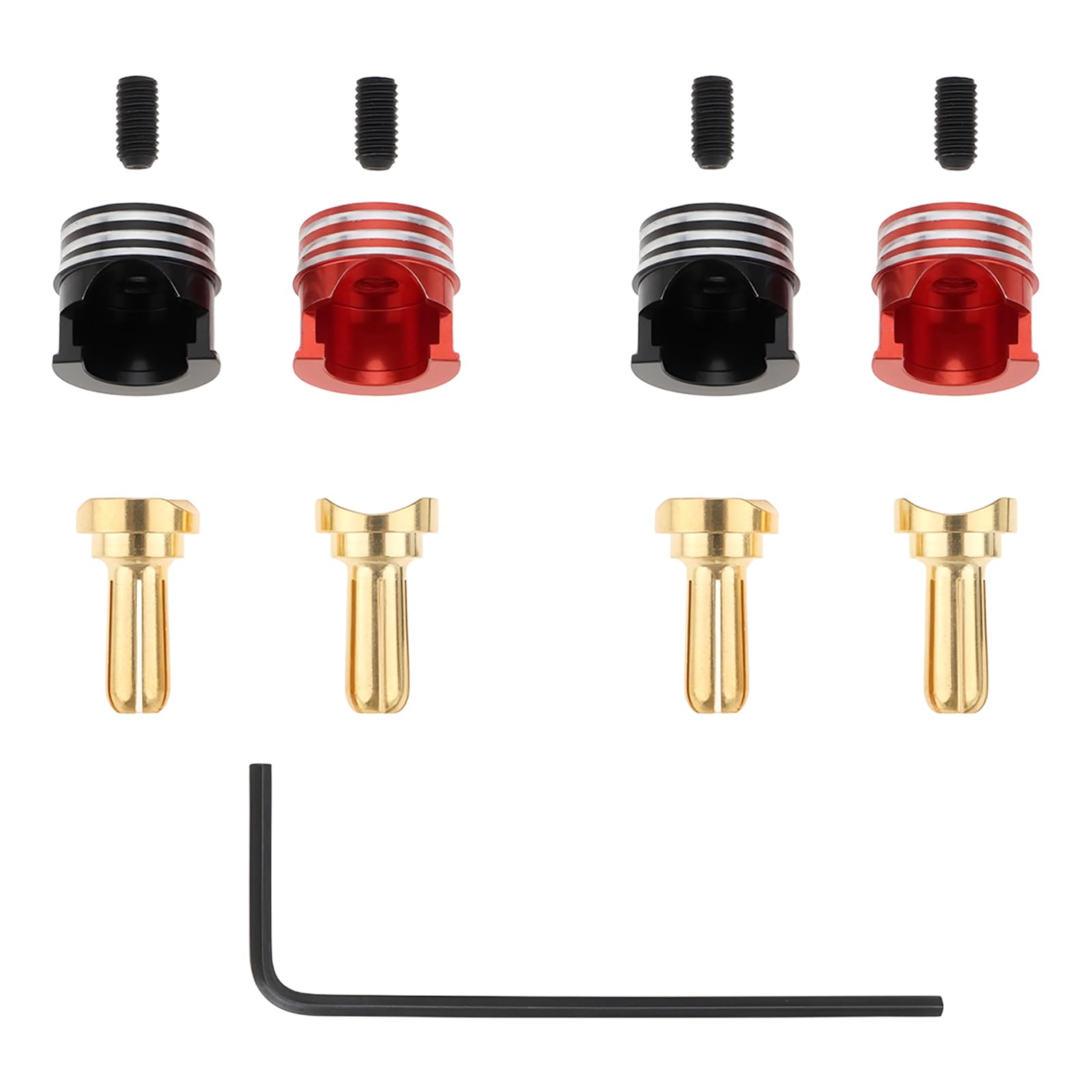 The Lord of the Tools 4Pcs 4.0mm Bullet Plug Connectors with Screws Suitable for 1/10 Off-Road Truck RC Car