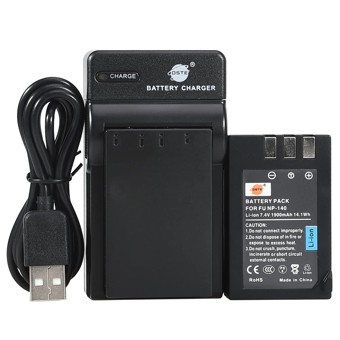 QIAOJINLIN DSTE 2x NP-140 Rechargebale Li-ion Battery + USB Charger Compatible with Fuji FinePix S100FS S200EXR S200FS S205EXR Digital Camera