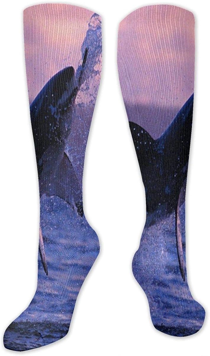 Compression Socks Green Cat Mouse Socks Knee High Socks UniqueFor Running,Athletic,Travel,Pregnancy