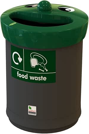 Cara sonriente de la novedad Cubo de reciclaje de 52 litros verde