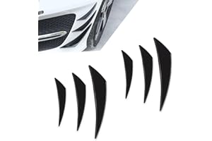 Sephile 6 PCS Car Front Bumper Spoiler, Waterproof Rubber Vehicle Exterior Lip Splitter Kit, Shockabsorbing Design, Universal Anti-Collision Automotive Strip Decoration Accessory (Glossy Black)