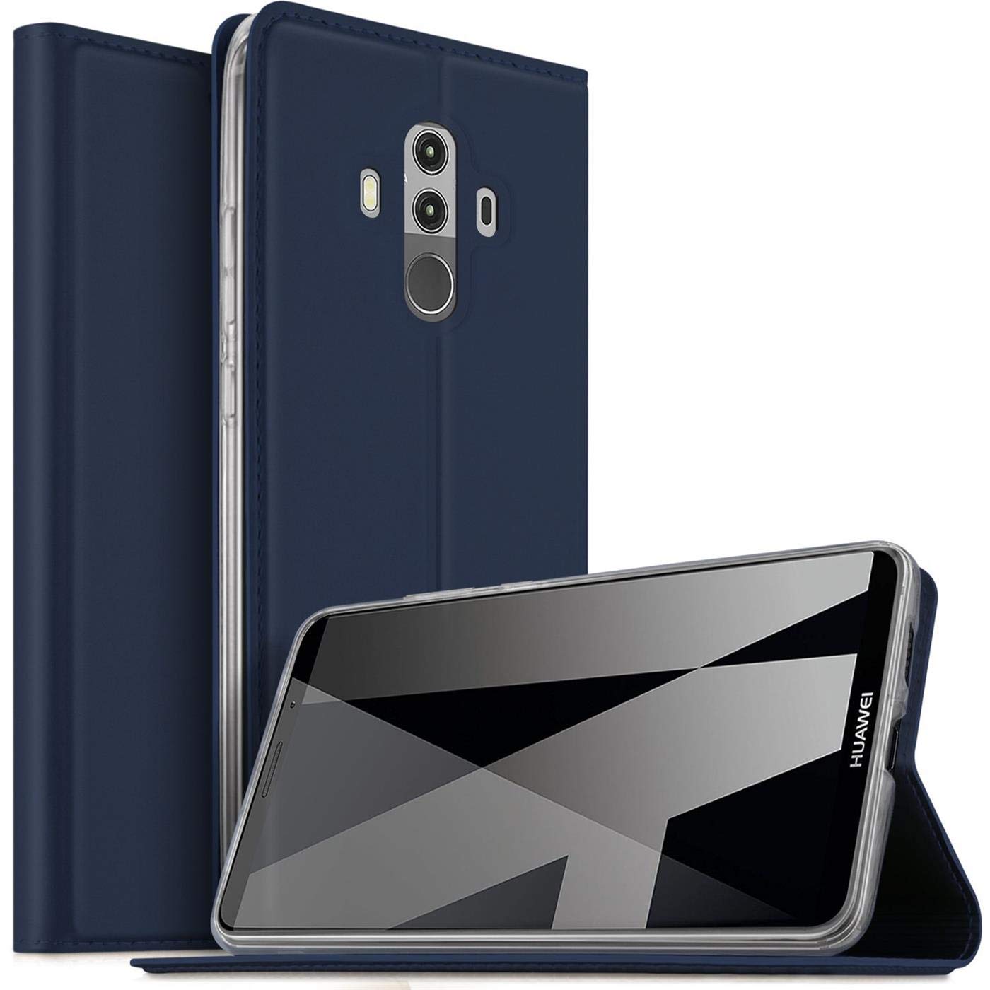 Verco Case compatible with Huawei Mate 10 Pro, Flip Wallet Cover with Magnetic Closure for Mate 10 Pro Phone Case - blue