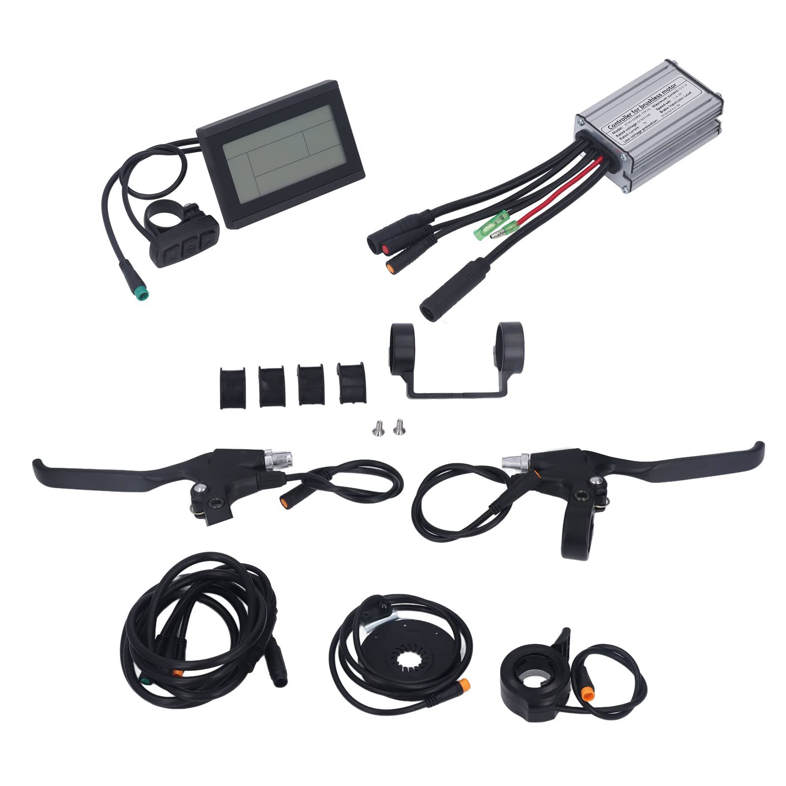 VBESTLIFE Electric Bike Conversion Kit, 250W 36V 48V 15A Electric Bike Motor Controller Plus Waterproof LCD3 Panel Meter Plus Brake Lever Set for E Bike