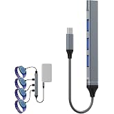 Charging Hub USB C (1 PCS) for MagicBand+ Plus Magic Band, 4-in-1 Multicharger Compatible with MagicBand Plus Official &amp; Replacement Chargers, Disneyland Accessories Disney-World Essentials