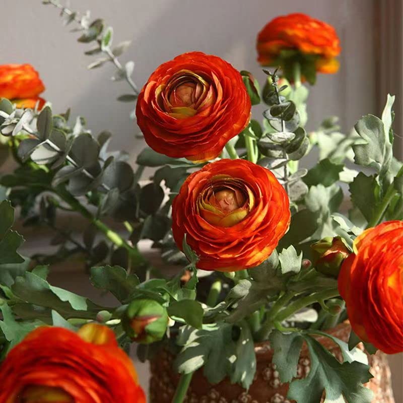 Artificial Ranunculus Flowers with Real Touch Stem, Silk Ranunculus