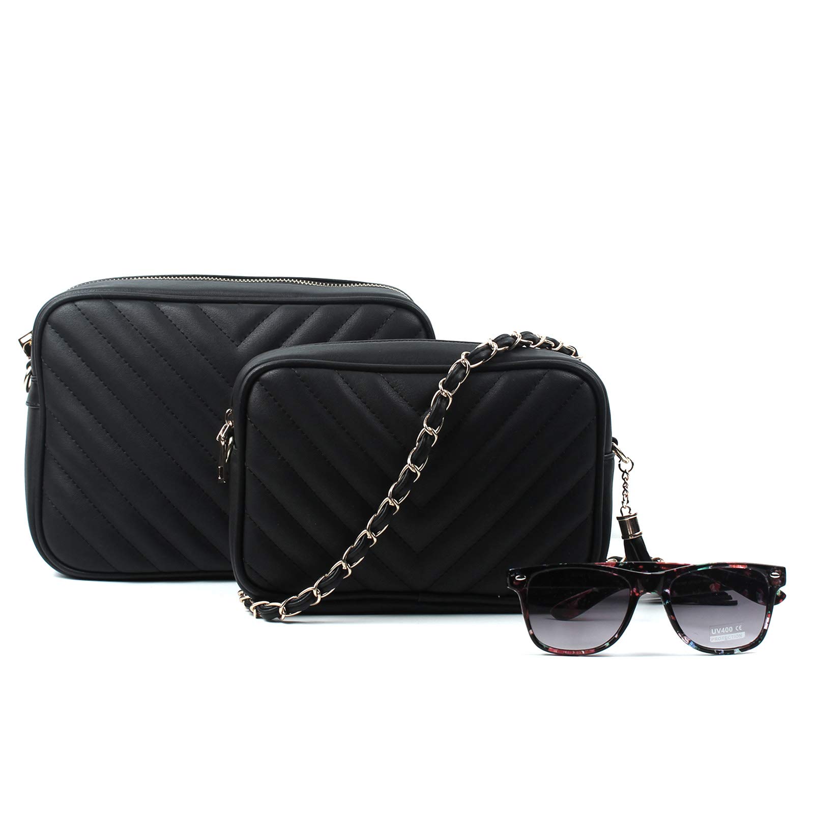 AOSSTA Women's Cross-Body Bag Designer Quilted Shoulder Bag for Women Handbag Tassel With Chain Strap