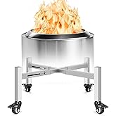 Universal 15-27" Solo Stove Stand with Wheels Stainless Steel Retractable Adjustable Base Firepit Stand for Solo Stove Bonfire Ranger Yukon Fire Pit Accessory for Patio, Camping, Outdoor