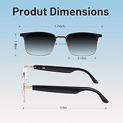 QJF Smart Glasses, Polarized Sunglasses, Bluetooth