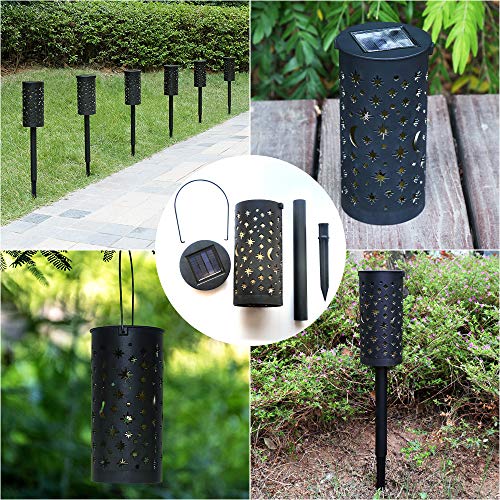 Solar Garten Lichter Mond im Freien 6er Pack LED solarbetriebenes Licht Solar Lampe Laterne wasserdichte Dekoration Beleuchtung für Landschaft, Gehweg, Hof, Rasen, Geschenk Urlaub – Bild 4