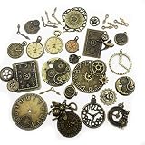 30pcs Antique Bronze Mix Skeleton Steampunk Clock Face Watch Gear Cog Wheel Pendant Charms Jewelry Making Diy Steampunk Gear Pendant Charms Wholesale (m71-30pcs mixed)