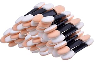 KINGMAS 100 Pcs Disposable Double Ended Sponge Brush EyeShadow Applicator Makeup Tools