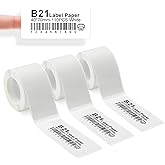 3 Rolls Label Tape for B21/B1/B3S Label Printer White 40x70mm, Waterproof Self-Adhesive Thermal Labels Paper for Home Office School Business Labeling Use
