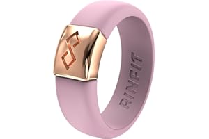 Rinfit Silicone Rings for Women & Men - Silicone Wedding Bands Women or Men - Infinity Ring with Metal Plate - Rubber Rings - Patented Design