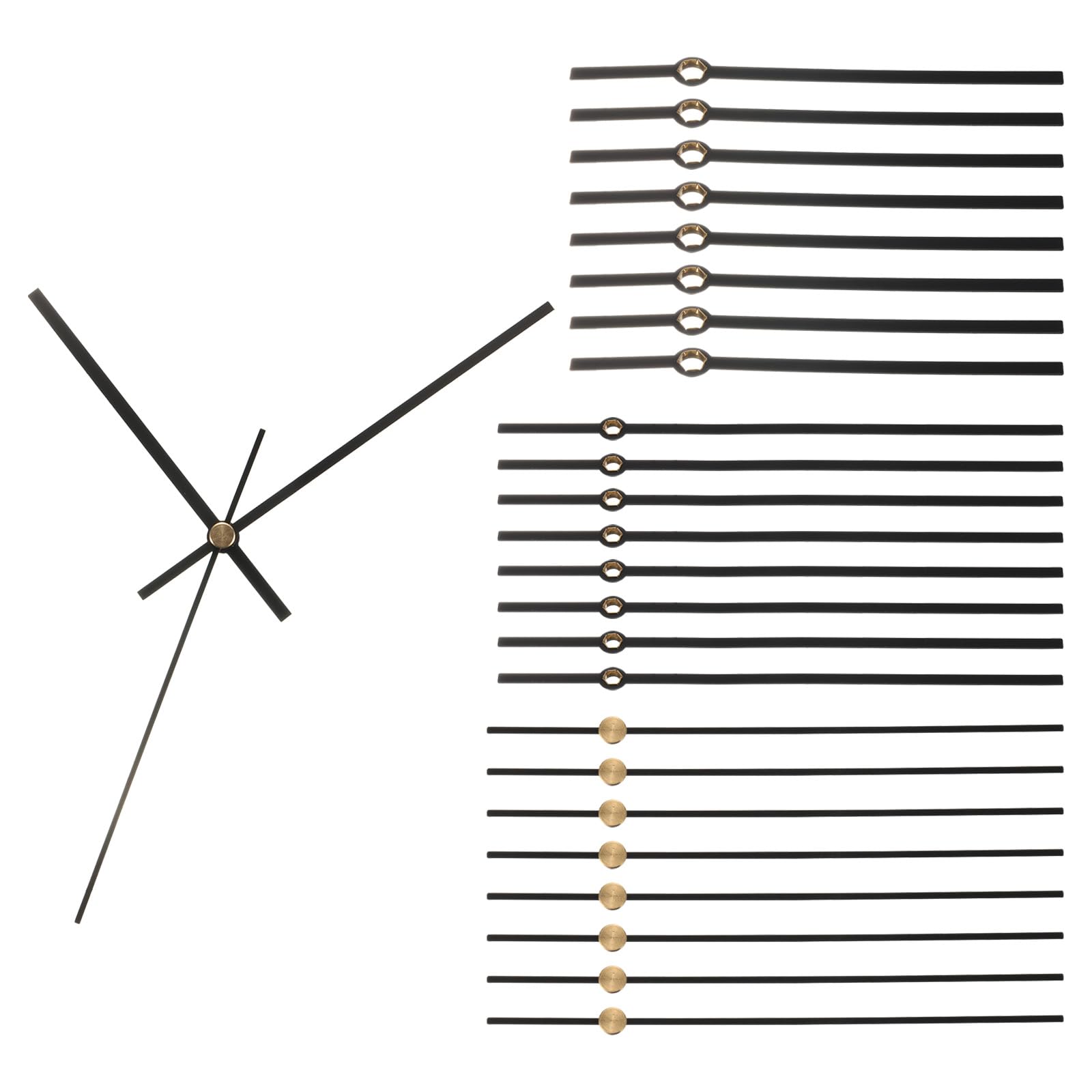 PATIKIL Replacement Clock Hands Kit, 8 Set, Black Aluminum