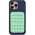 OCTOBUDDY Silicone Suction Phone Case Adhesive Mount Textured Collection - Hands-Free Grip with 24 Suction Cups for Videos & Selfies - Durable, Easy to Use - 2.6 x 3.9, Dragon Mermaid - Green Ash