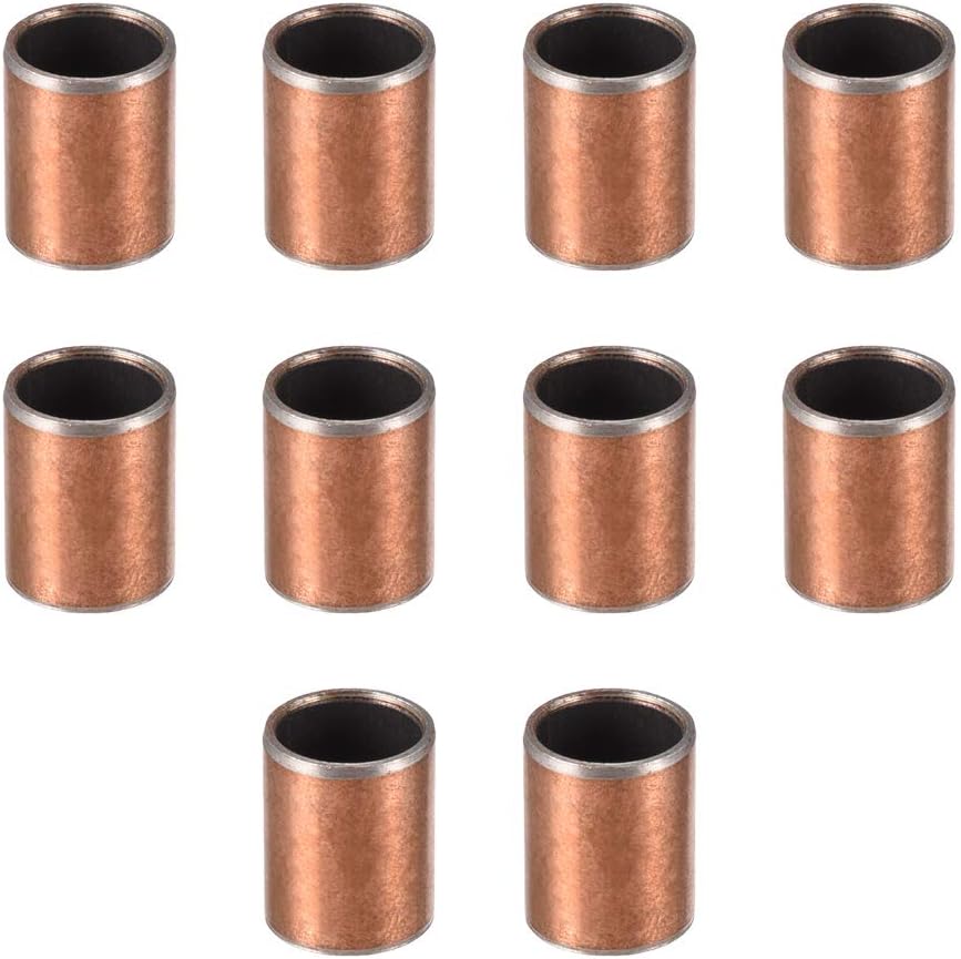 sourcing map 10mm Bore Sleeve Bearing 12mm OD x 15mm Plain Bushings Oilless