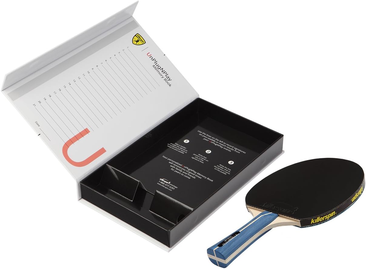 Killerspin Jet 200 Table Tennis Paddle, Recreational Ping Pong Paddle, Table Tennis Racket with Wood Blade, Jet Basic Rubber Grips Ping Pong Balls, Memory Box for Storage – BluVanilla : Beginner Table Tennis Rackets : Sports & Outdoors