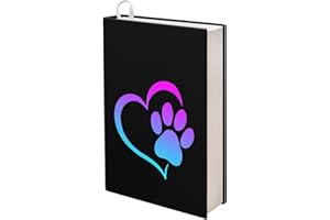 Upetstory Dog Paw Print Book Cover Stretchable Books Sleeve for Textbook Hardcover Storybooks Schoolbook Bible Case for Women Men Teen Girls Boys Kids