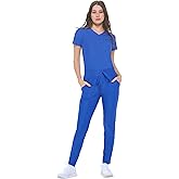 Natural Uniforms Ultra Stretch Form Fitting Womens Scrub Set (True Royal Blue, Small)