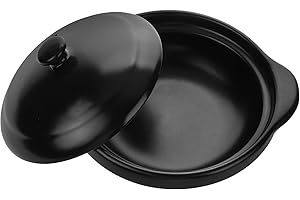 Luxshiny Japanese Claypot Rice Casserole Cooking Pot with Handle Household Stew Pot for Soup Rice Noodles and Bibimbap Heat-R