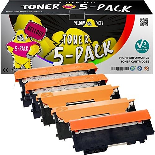 YELLOW YETI CLT P404C / K404S C404S M404S Y404S Toner Cartridge Compatible with Samsung Xpress SL-C430 SL-C430W SL-C480 SL-C480FW SL-C480W SL-C480FN Black Cyan Magenta Yellow