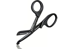 Trauma Shears, Bandage Scissors with Black Non-Stick Coated Blades 7.5 Inches - Tape, Durable for Nurse, EMT, and Emergency, 