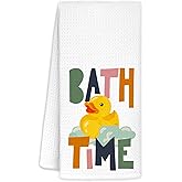 AQYIP Rubber Duck Hand Towels for Bathroom, Kids Decorative Towels for Bathroom Washroom Restroom Decor Kitchen, Gifts for Duck Lovers Kids, 16x24 Inch