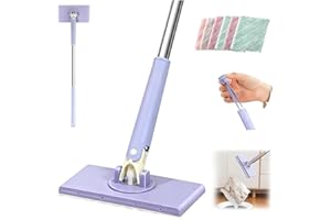 2026 Upgraded Zero Touch Mini Mops, Snap Grip Mini Mop, Cloth Changing MiniMop with Automatic Hands Free Push Pull Handle, We
