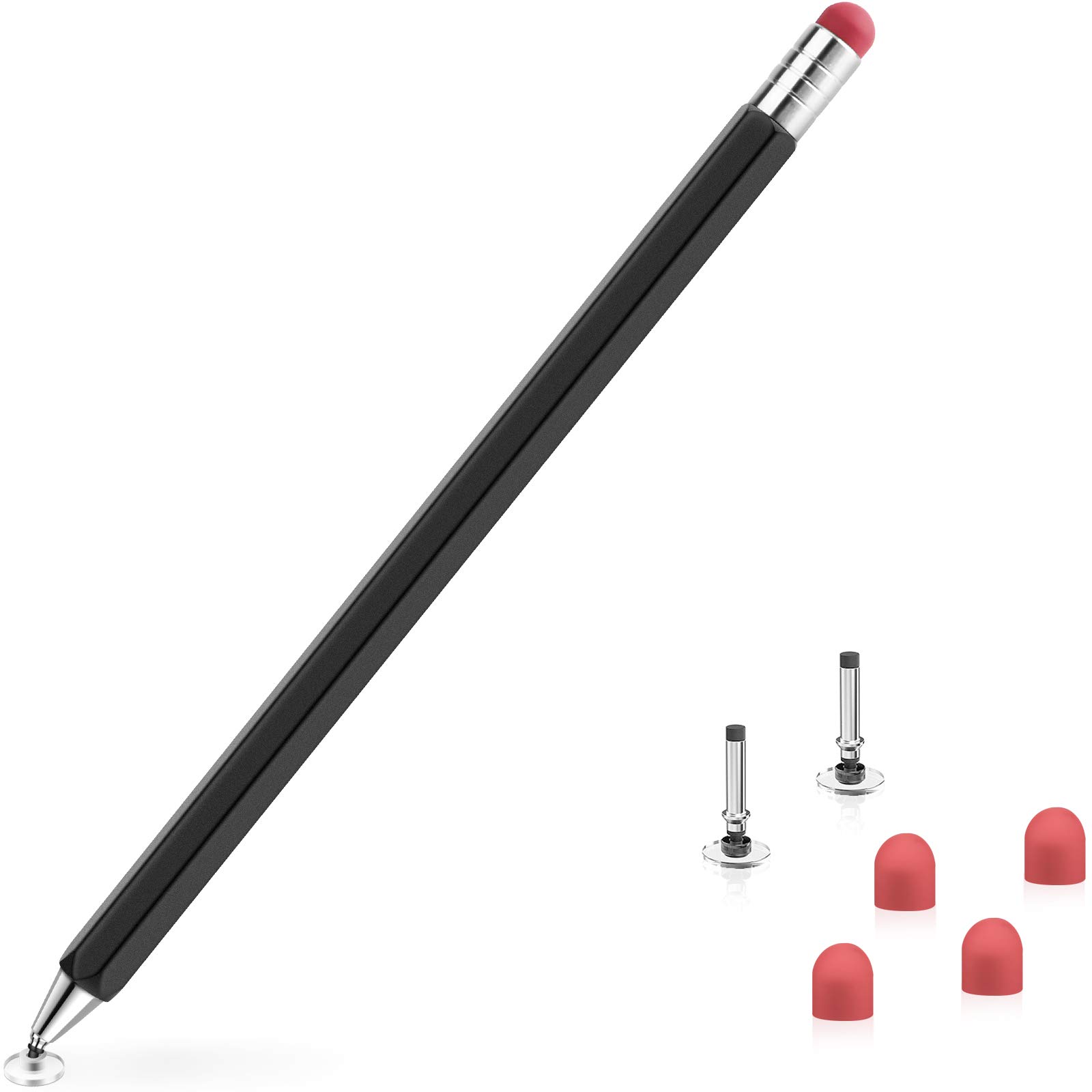 Stylus Pen for Touch Screens, Digiroot Stylus for iPad/Mini/Air/Apple/iPhone/Android/Microsoft/Surface 2-in-1 Rotatable Stylist Pen - (Black)