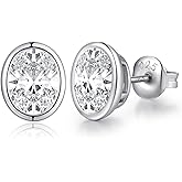 Jiahanzb Brilliant Heart-cut/Oval-cut/Trillion-cut/Cushion-cut/Emerald-cut/Marquise-cut Stud, 925 Sterling Silver Cubic Zirconia Stud Earrings for Women Men