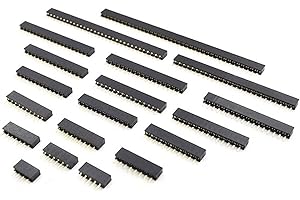 LAGOGIA 2.54mm 0.1" 1x4Pin Female Socket Pin Row 4P Single Row Straight Female/Male Socket/Pin Header Connectors, Pack of 30