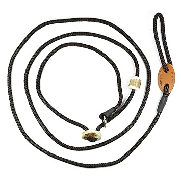 KENSONS for dogs Showleine MIT Stopper/Zugstopp - schwarz | 4 mm Durchmesser x 160 cm Länge - Sportliche Vorführleine/Ausstel