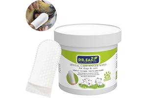 DR. EASY DR.EASY Breath Freshener Dental Finger Wipes 80ct for Dog & Cat, Help Wipe Away Plaque&Tartar, No Added Harsh Chemicals No Brush Formula