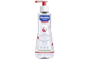 Mustela Baby Soothing Cleansing Water - No-Rinse Micellar Water for Very Sensitive Skin - with Natural Avocado & Schizandra Berry - Fragrance Free & EWG Verified - 10.14 fl. oz.