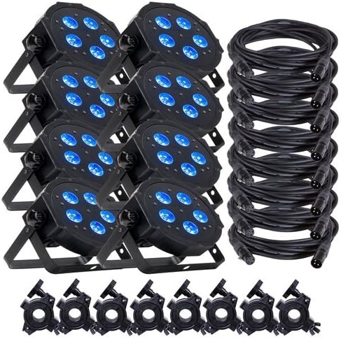 ADJ American DJ Mega Hex Par LED Wash Light 8-Pack with Accessories