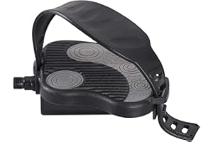 DR BIKE DRBIKE Replacement Bike Pedals with Straps for Indoor Stationary Bike, Spin Bike, Recumbent, Exerciser Bicycle, Black, 1 Pair