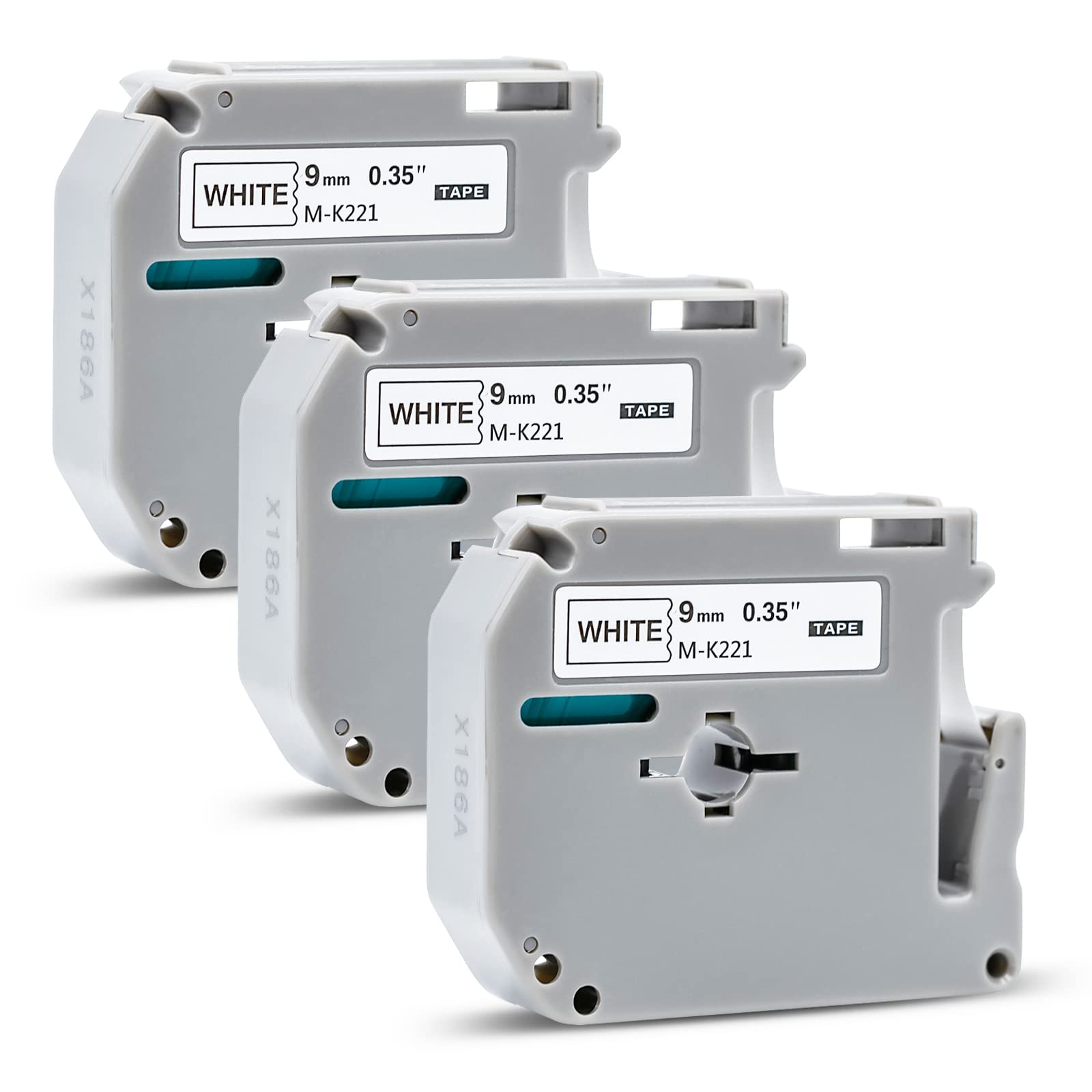 Nandlice 3X Compatible Label Tape Replacement for Brother M-K221 MK-221BZ Black on White M Label Tape Compatible with Brother PTouch PT-90 PT-M95 PT-80 PT-100 PT-110 PT-65 PT-70 PT-85, 9mm x 8m