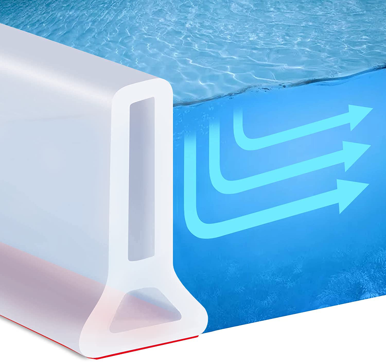 Shower Thresholds - Water Dam, Water Barrier Shower Floor - Silicone Shower Seal Shower Cubicle, Floor Sealing Strip Shower, Bath Water Barrier (155 cm, Transparent)