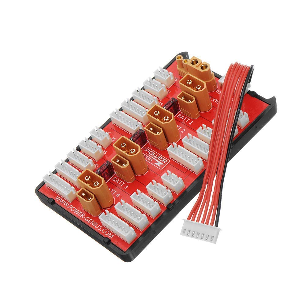 ARCELI Battery Charger, Parallel Charging Board XT30 XT60 35A 2-8S Lipo, 4 Packs Simultaneously Charged for RC Models