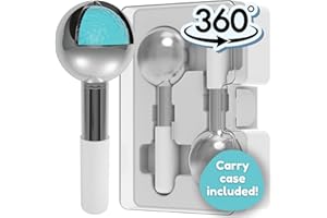 Eli with Love Ice Globes for Facials - 360 Rotating Unbreakable Steel Ice Globes with Carry Case - Professional Esthetician Supplies - Ice Roller for Face and Eyes - Ideal Skincare Tool (White)