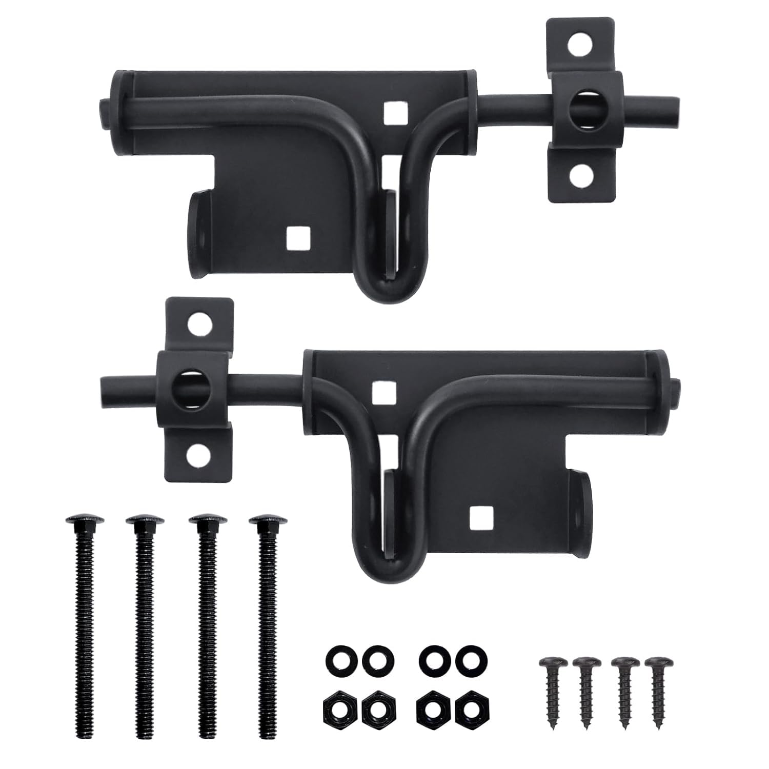 Pair of 2 Way Metal Slide Bolt Gate Latch for Door Locks Gate Latches Wooden Fences Barn and Yard Door