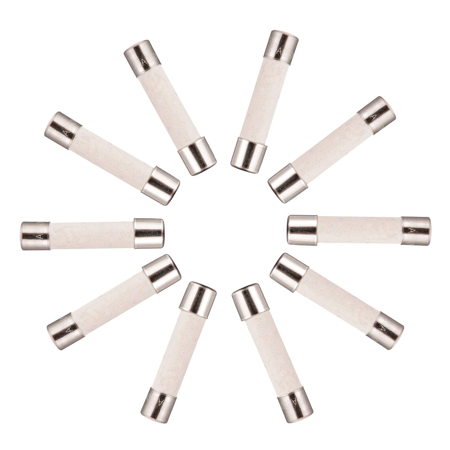 Photo 1 of BOJACK T15A250V 6x30 mm 15A 250V Slow-Blow Ceramic Fuses 15 amp 250 Volt 0.24 x 1.18 Inch Ceramic Tube Time-delay Fuses (Pack of 20)