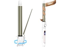 DENVEK Curling Iron - Professional Manual Salon Rotating 1 Inch Hair Curler, Multi-Level Temperature Adjustment Crimper Hair Tool,Styling Tool for Long & Short Hair, Perfect for Beach Waves and Curls