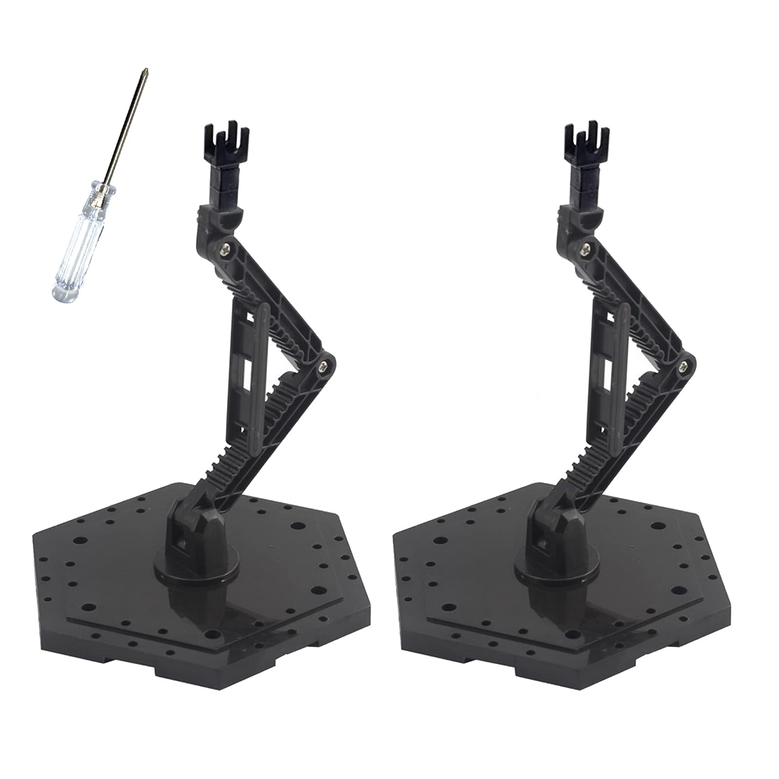 XISTEST Hobby Action Base, Model Stand Hobby Display Stand Compatible with Gundam HG RG 1/144 Scale Figure Models, Black (2pcs)
