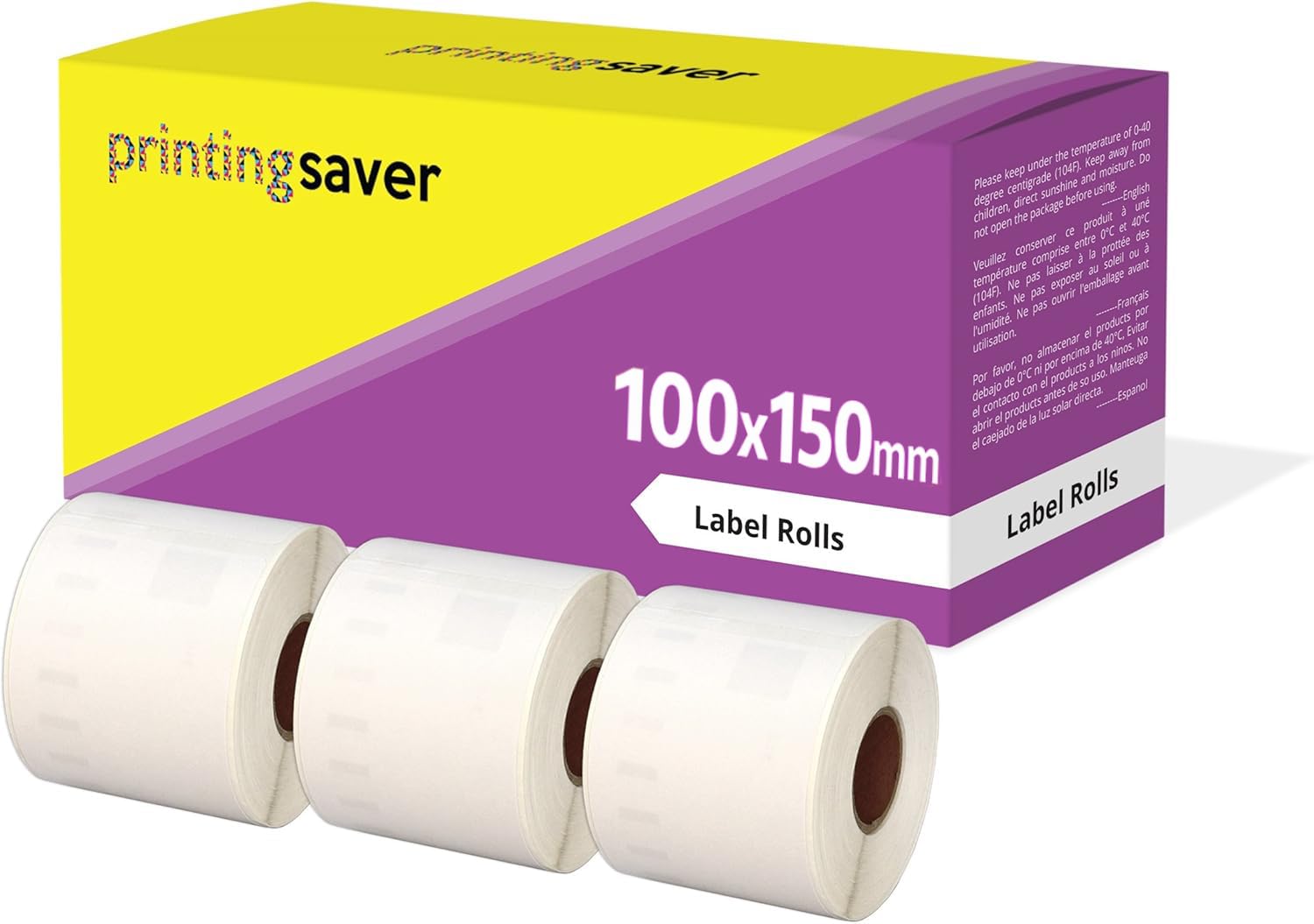 3 Compatible Rolls 100mm x 150mm White Direct Thermal Labels for Zebra GK420d GK420t GC420d GX420d GX420t GC420t GX430t GT800 LP2844 TLP 2844 Citizen CL-S521 CL-S621 CL-S631 (500 Labels per Roll)